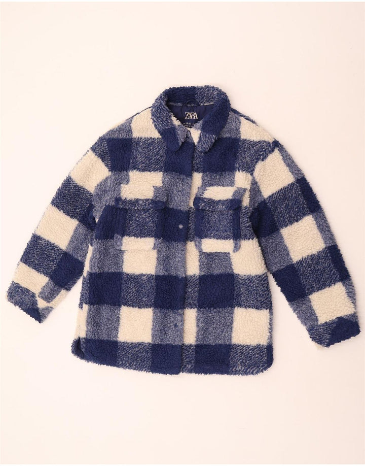 Giacca in pile per ragazze Zara 13-14 anni in poliestere a quadretti blu