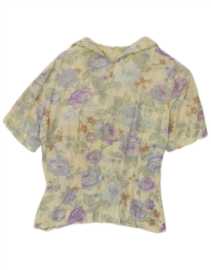 mabb Camicia da donna a maniche corte camicetta UK 12 medio multicolore floreale