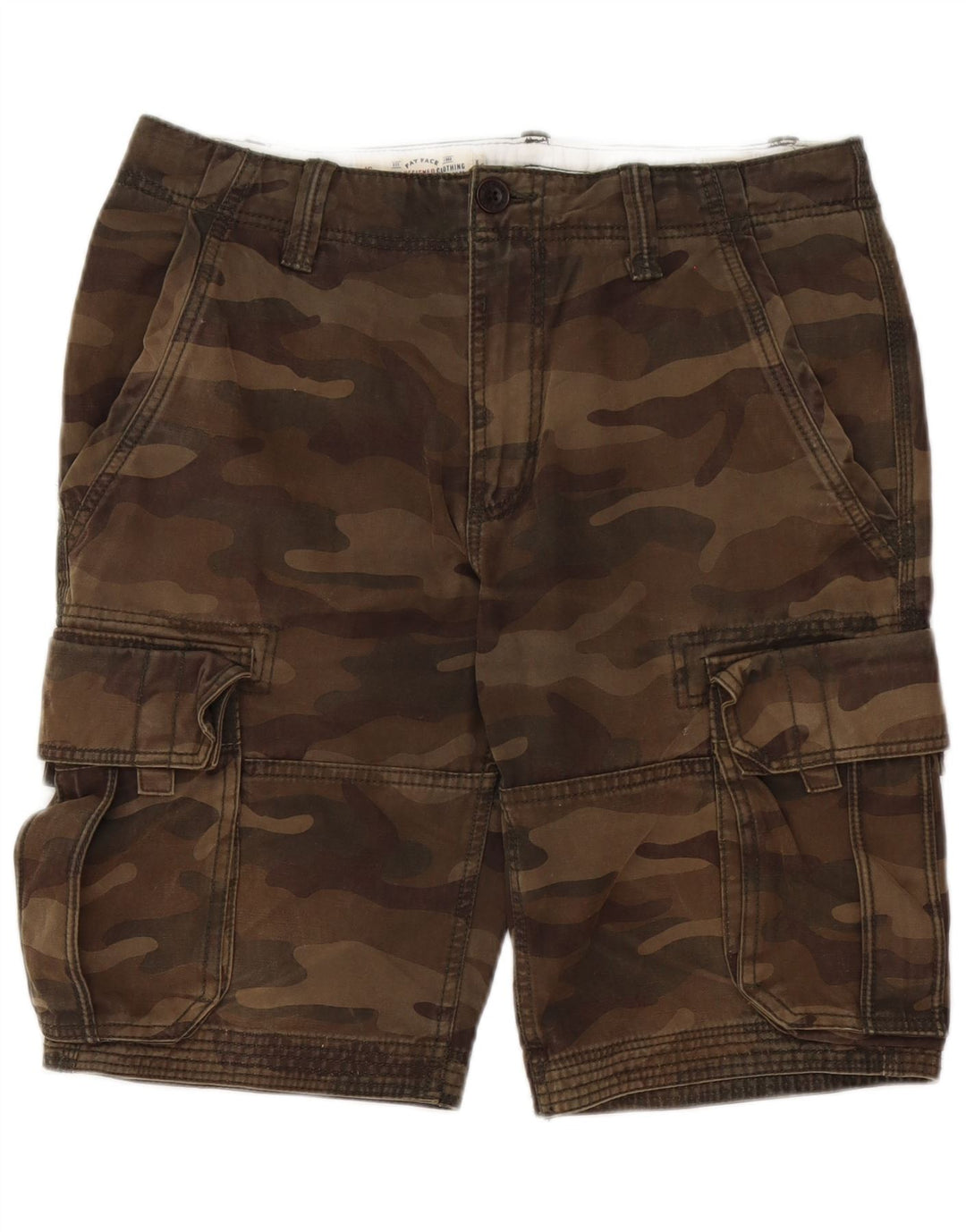 Pantaloncini cargo da uomo Fat Face W32 cotone mimetico medio kaki