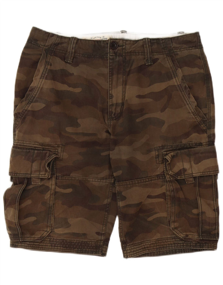 Pantaloncini cargo da uomo Fat Face W32 cotone mimetico medio kaki