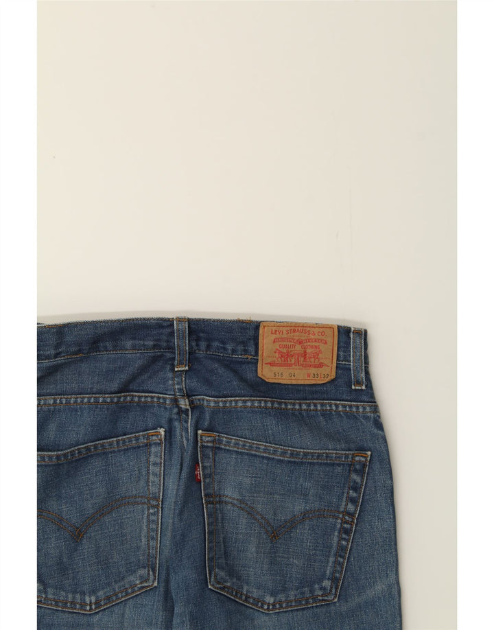 LEVI'S Mens 516 Slim Straight Jeans W33 L28 Navy Blue Cotton Vintage Levi's and Second-Hand Levi's from Messina Hembry 