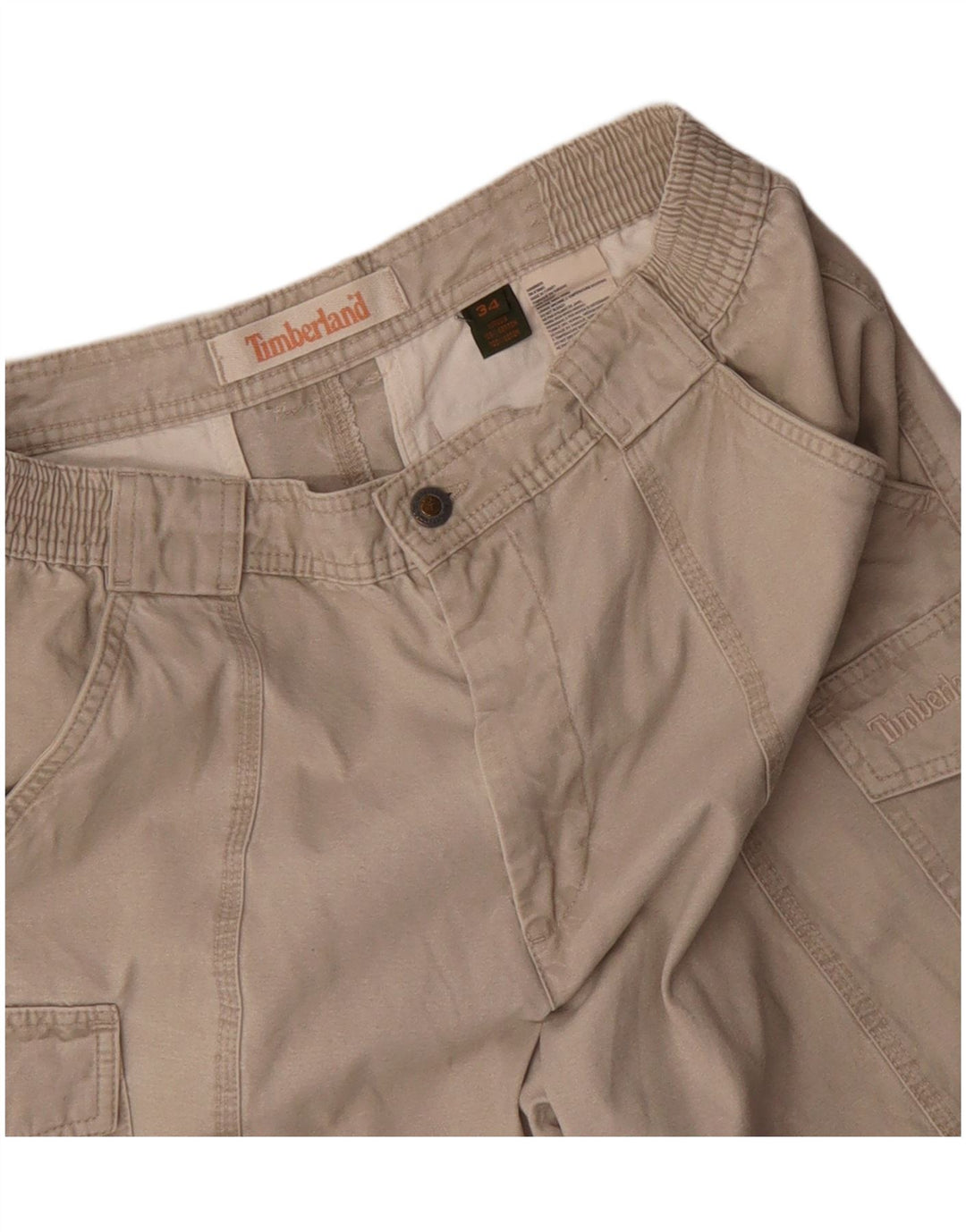 Pantaloncini cargo da uomo TIMBERLAND W34 Large in cotone beige