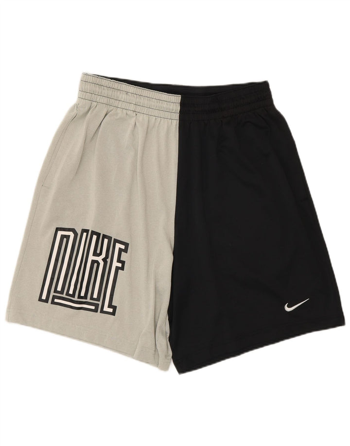 Pantaloncini sportivi Nike Dri Fit Graphic da uomo, grandi, in poliestere color block nero