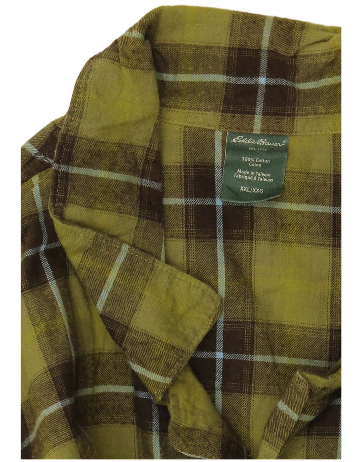 EDDIE BAUER Camicia in flanella da uomo 2XL Cotone a quadri verde