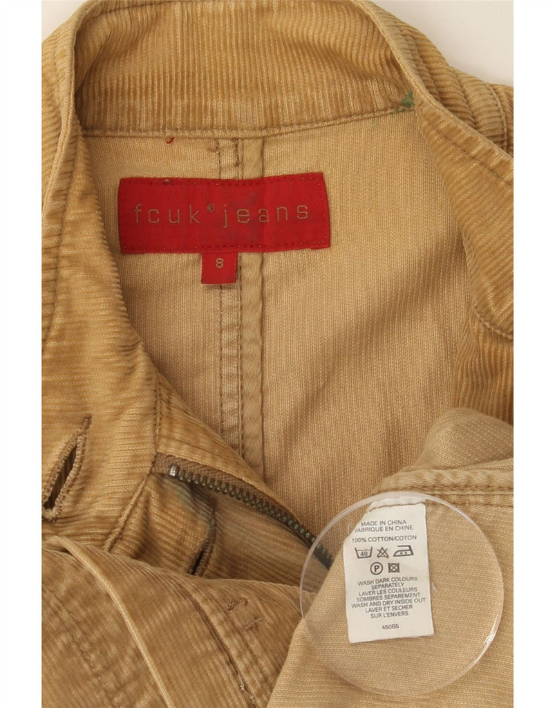 FCUK Womens Corduroy Jacket UK 8 Small Beige Cotton Vintage Fcuk and Second-Hand Fcuk from Messina Hembry 