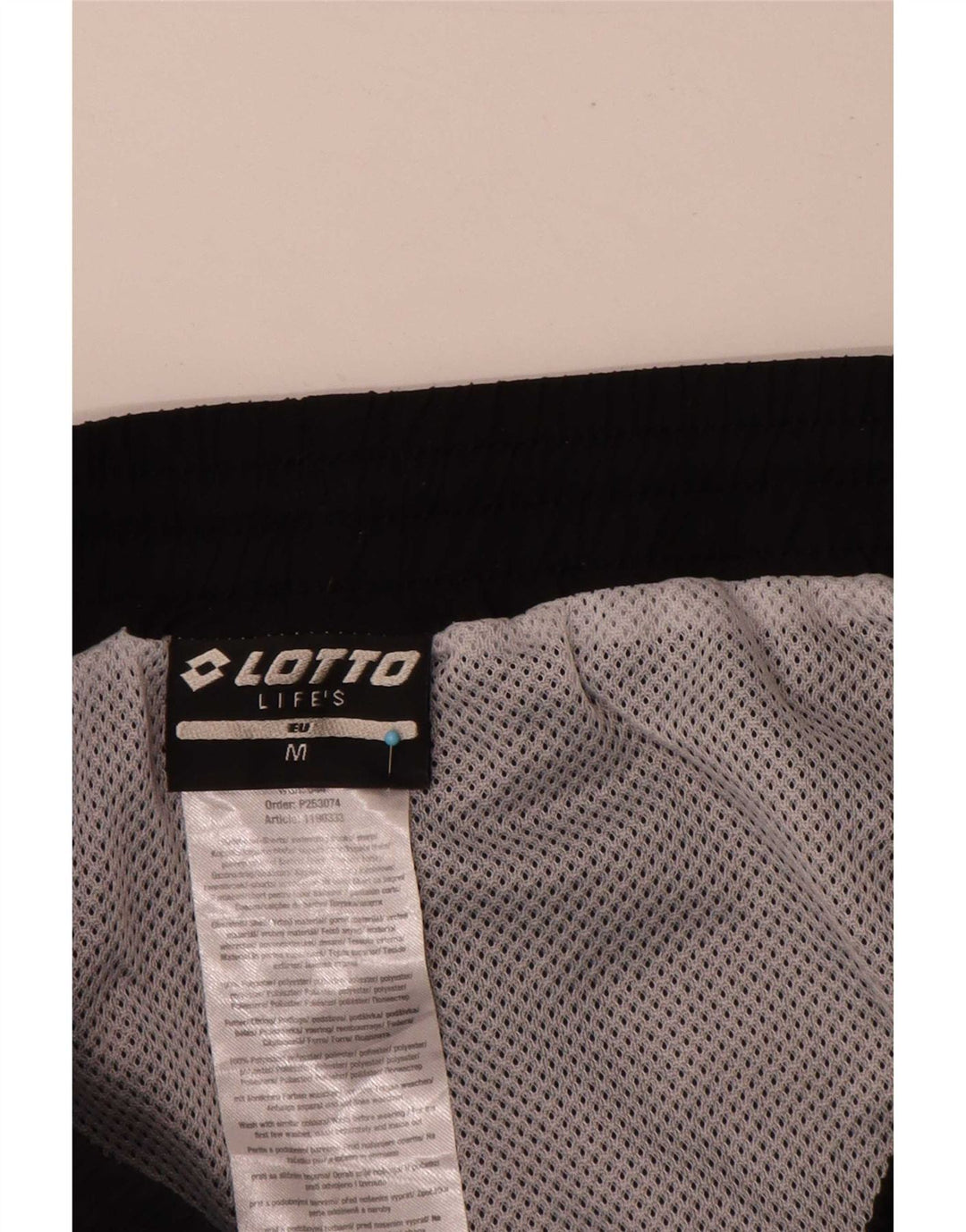 Pantaloncini sportivi grafici da uomo Lotto Sport medi in poliestere nero