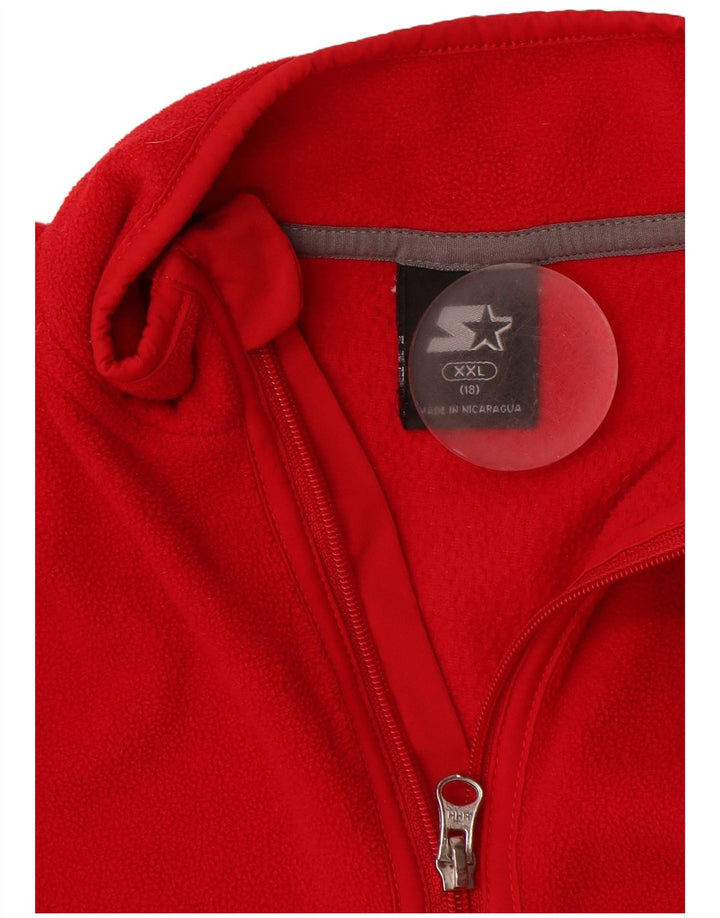 Maglione in pile STARTER da ragazzo con zip e collo 15-16 anni 2XL Rosso Poliestere