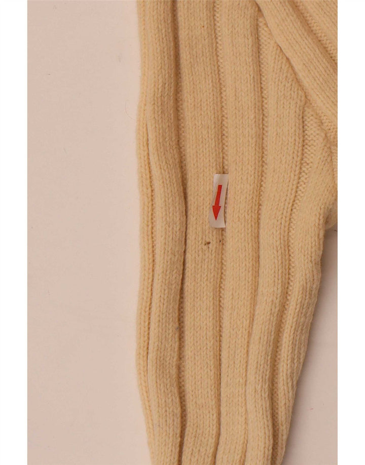 Maglione cardigan da donna vintage UK 8 piccolo bianco sporco