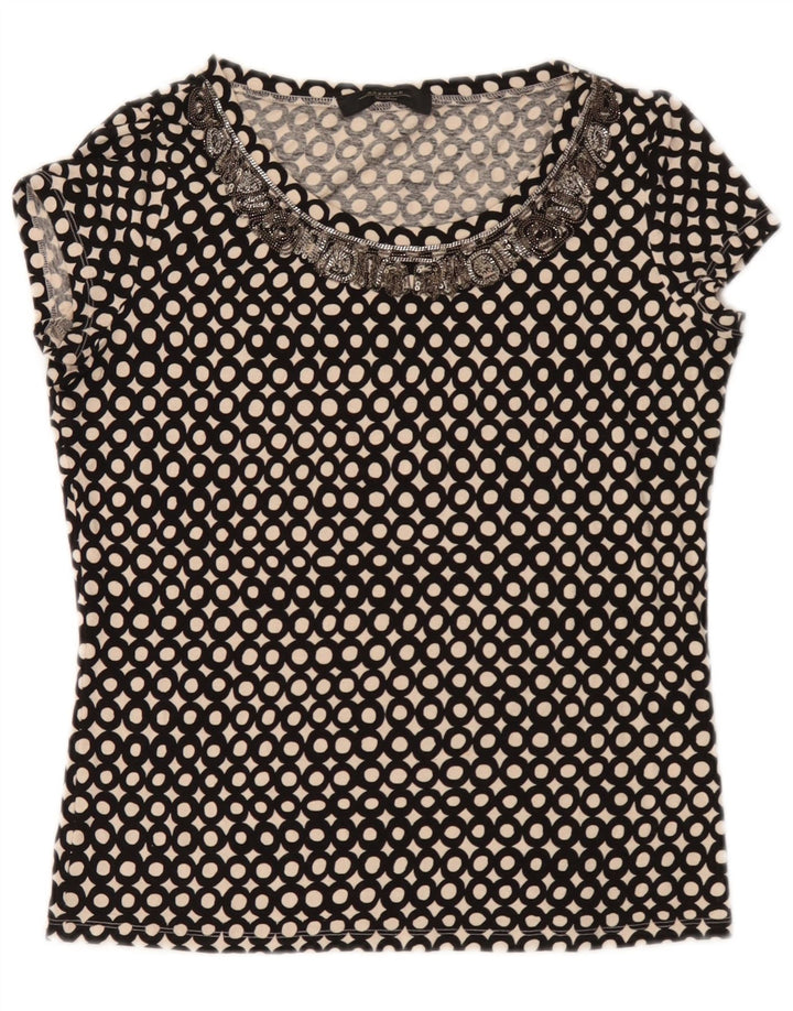 Max Mara Camicetta da weekend da donna Top UK 10 Piccola viscosa maculata nera