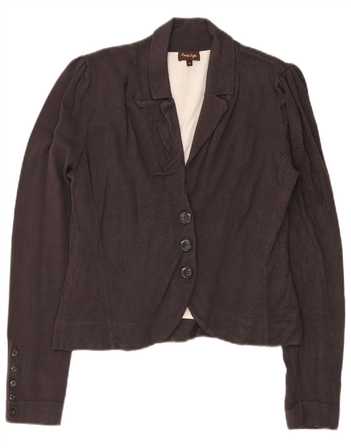 Giacca blazer a 3 bottoni lavorata a maglia da donna Phase Eight UK 12 Viscosa grigio medio