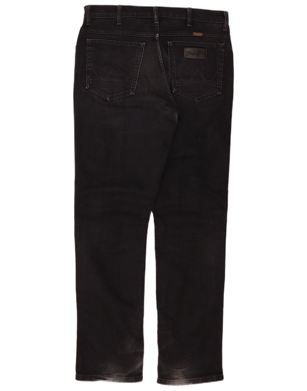 Jeans dritti elasticizzati Texas da uomo Wrangler W36 L34 cotone nero