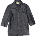 Giacca in pelle da donna con maniche a 3/4 Les Copains IT 42 Pelle media blu navy