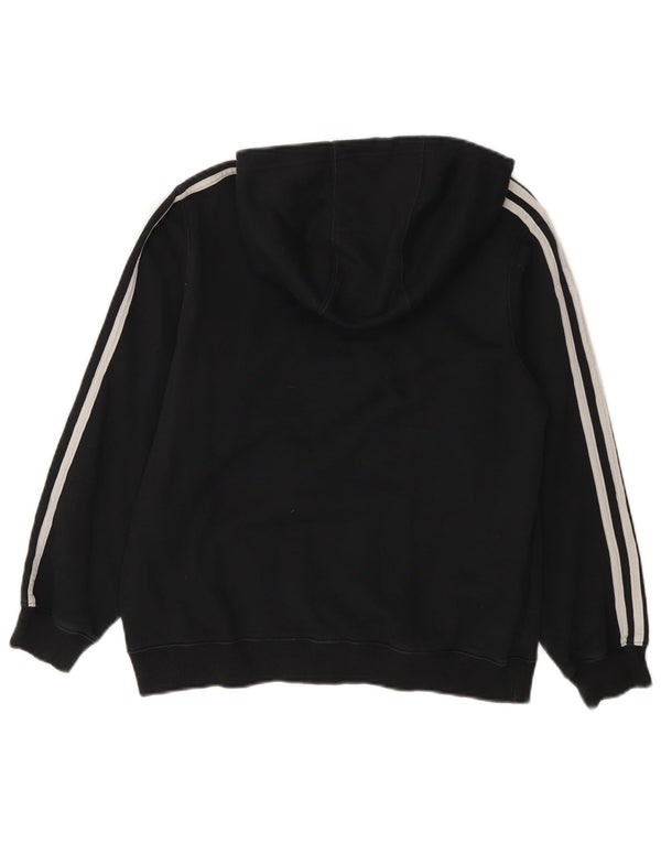 Adidas Girls Graphic Hoodie Jumper 11-12 Years Black Cotton