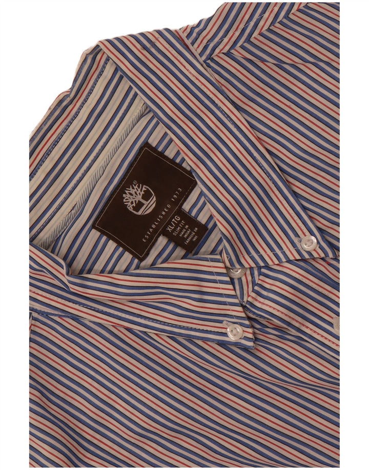 Camicia Timberland da uomo slim fit XL a righe blu