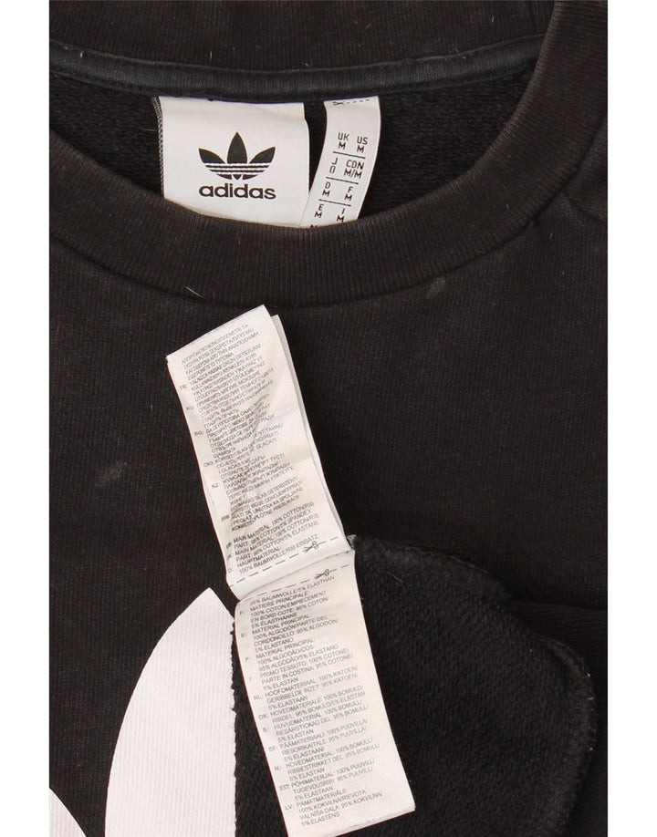 Felpa grafica da uomo Adidas Felpa media in cotone nero