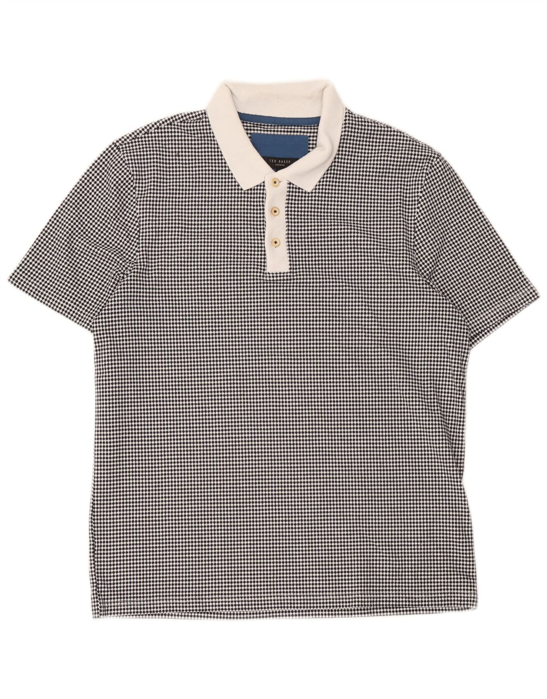 Polo da rugby da uomo Ted Baker taglia 4 grande poliestere geometrico nero