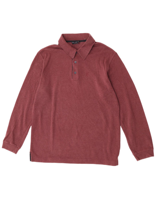 Polo da uomo a manica lunga AUSTRALIAN L'ALPINA IT 52 Large in cotone bordeaux