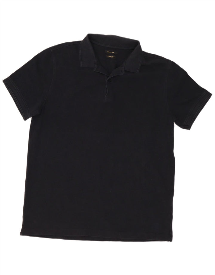 Polo da uomo Massimo Dutti grande in cotone nero