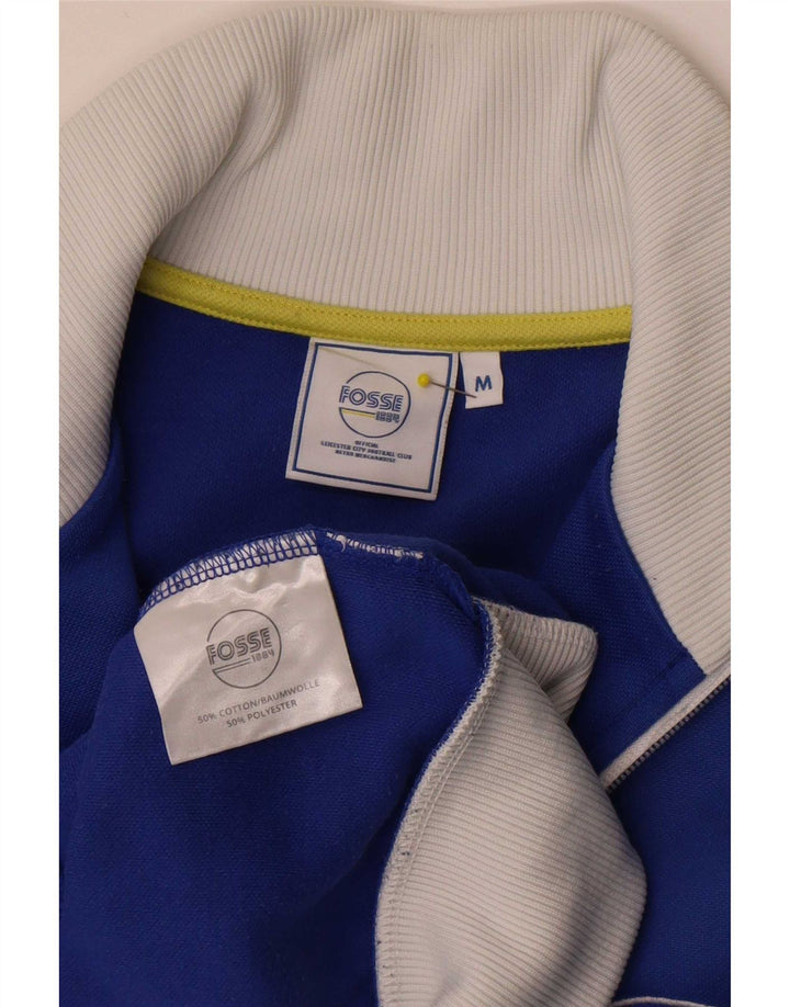 Giacca da tuta da uomo vintage in cotone color block blu medio