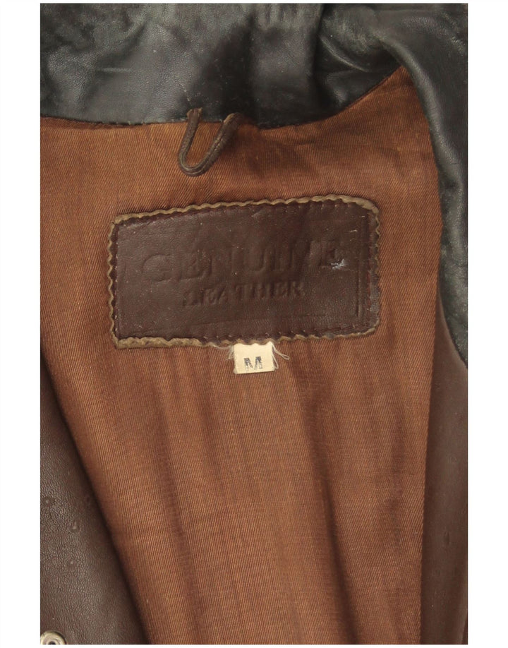Giacca in pelle vintage da uomo UK 38 in pelle marrone medio
