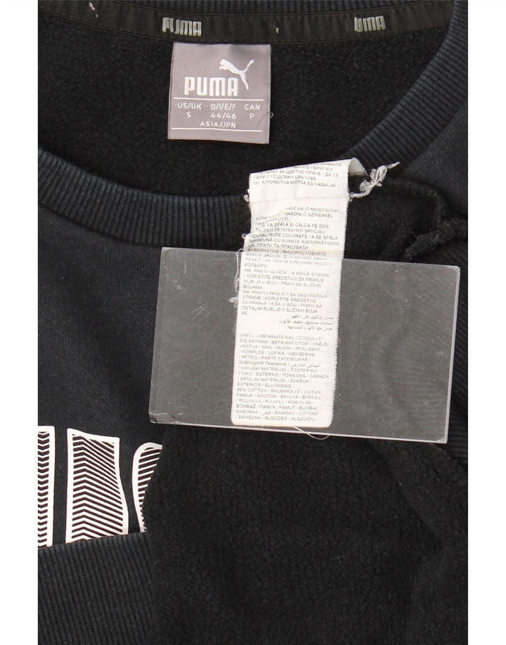 Felpa con grafica PUMA da uomo, piccola, in cotone nero