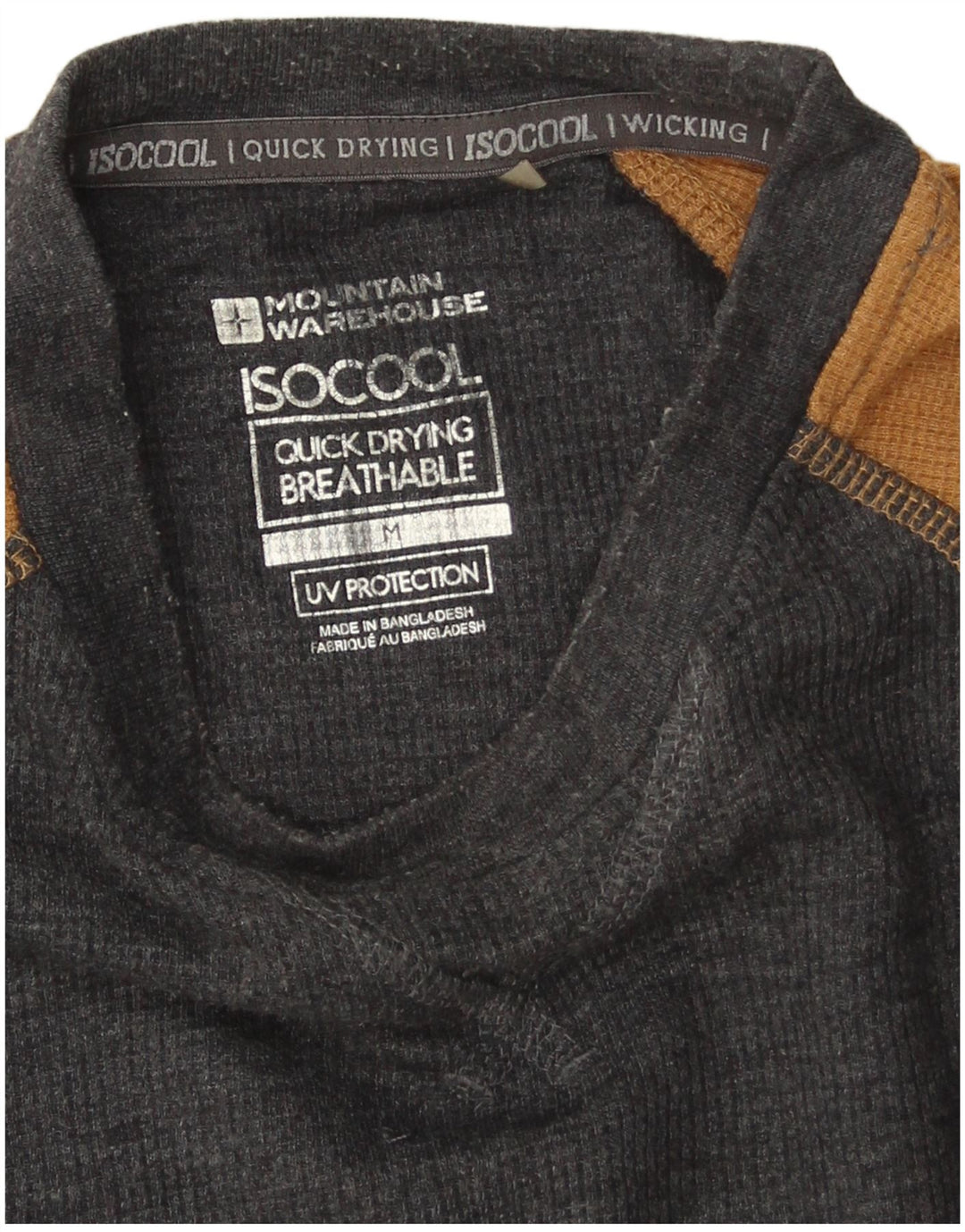 Mountain Warehouse Top da uomo a maniche lunghe in cotone color block grigio medio