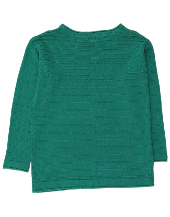 CREW CLOTHING Maglione da donna con scollo a barca UK 12 Cotone verde medio