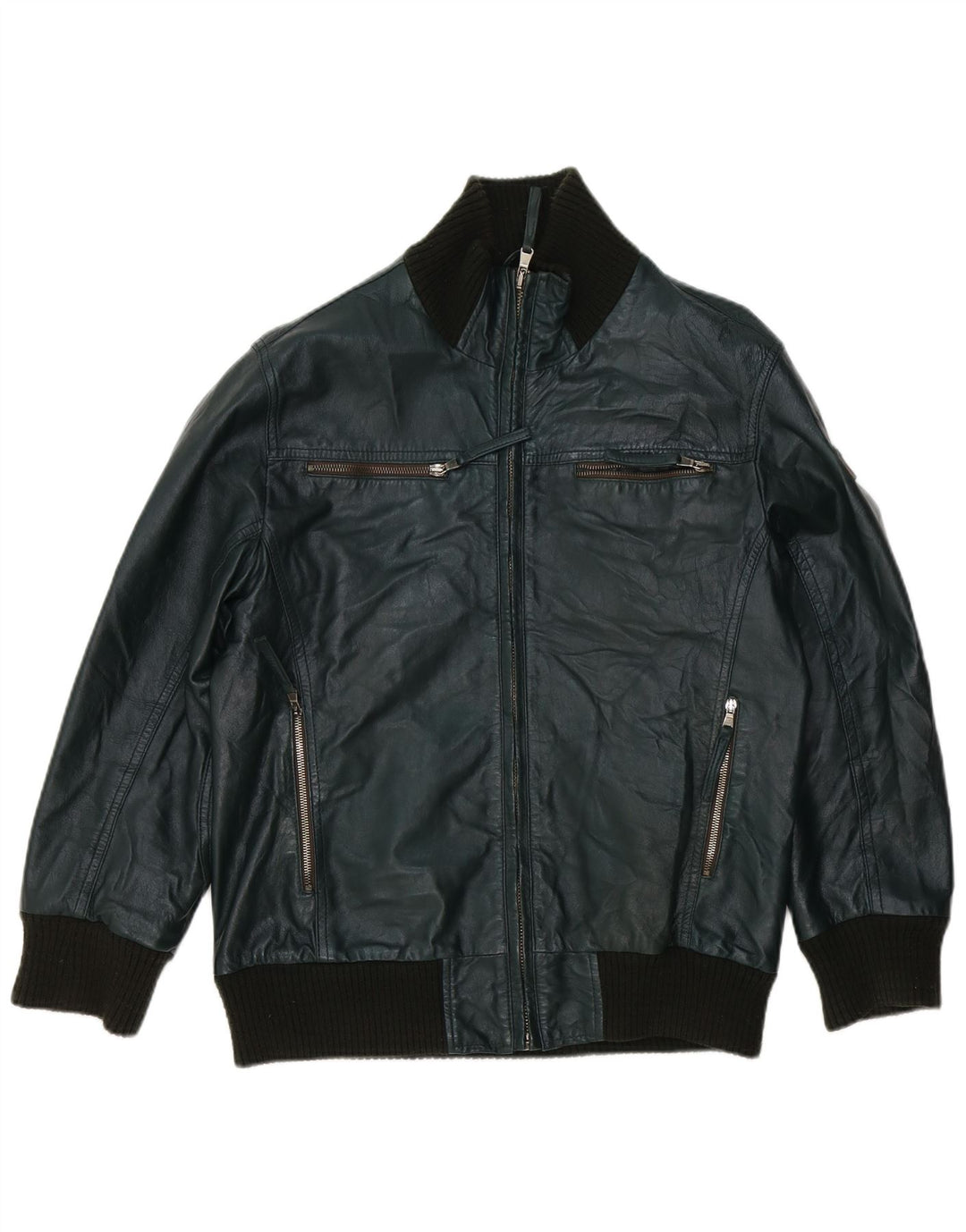 Giacca in pelle da uomo Williams Wilson UK 40 grande in pelle verde