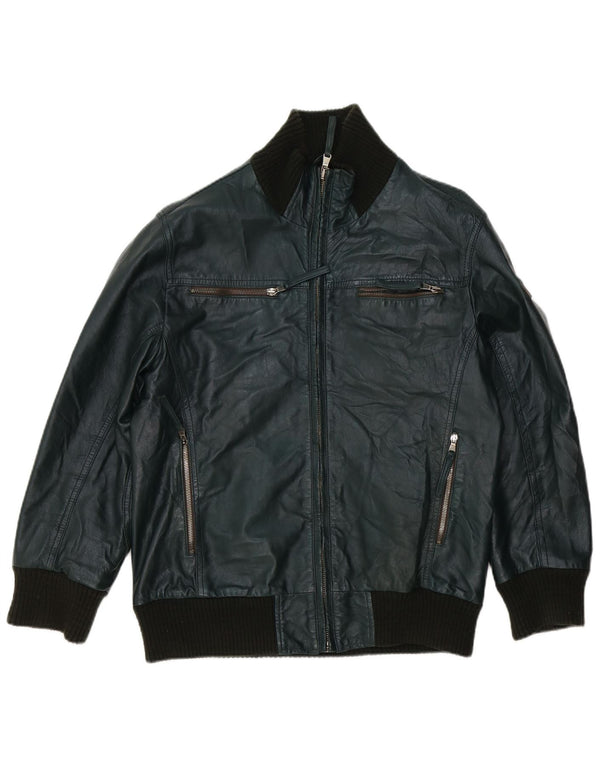 Giacca in pelle da uomo Williams Wilson UK 40 grande in pelle verde