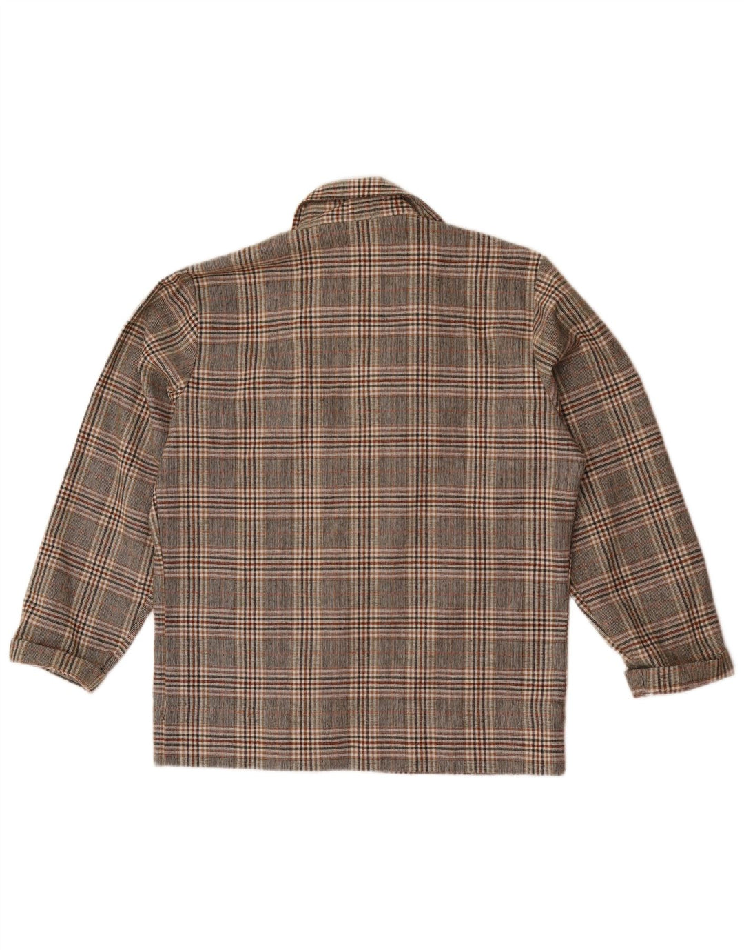 Camicia vintage da donna con zip intera UK 16 grande quadri grigi