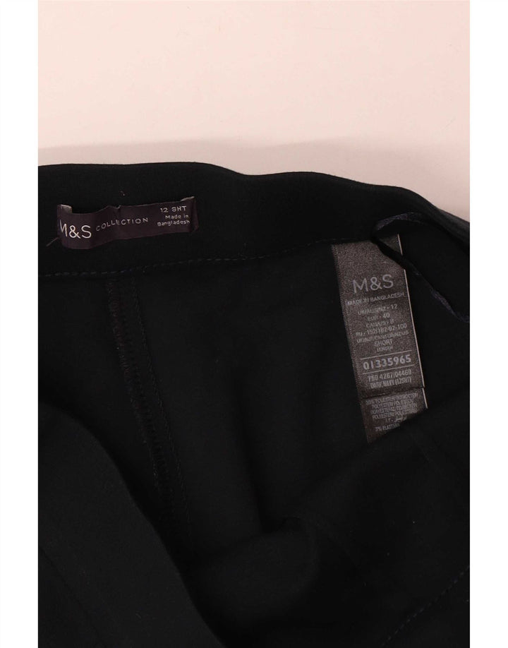 Pantaloni corti slim da donna Marks & Spencer UK 12 medi W30 L26 Blu navy