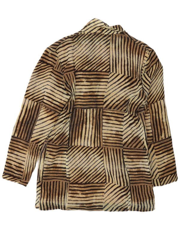 Sandro Womens Patterned 2 Button Blazer Jacket IT 42 Medium Brown Striped