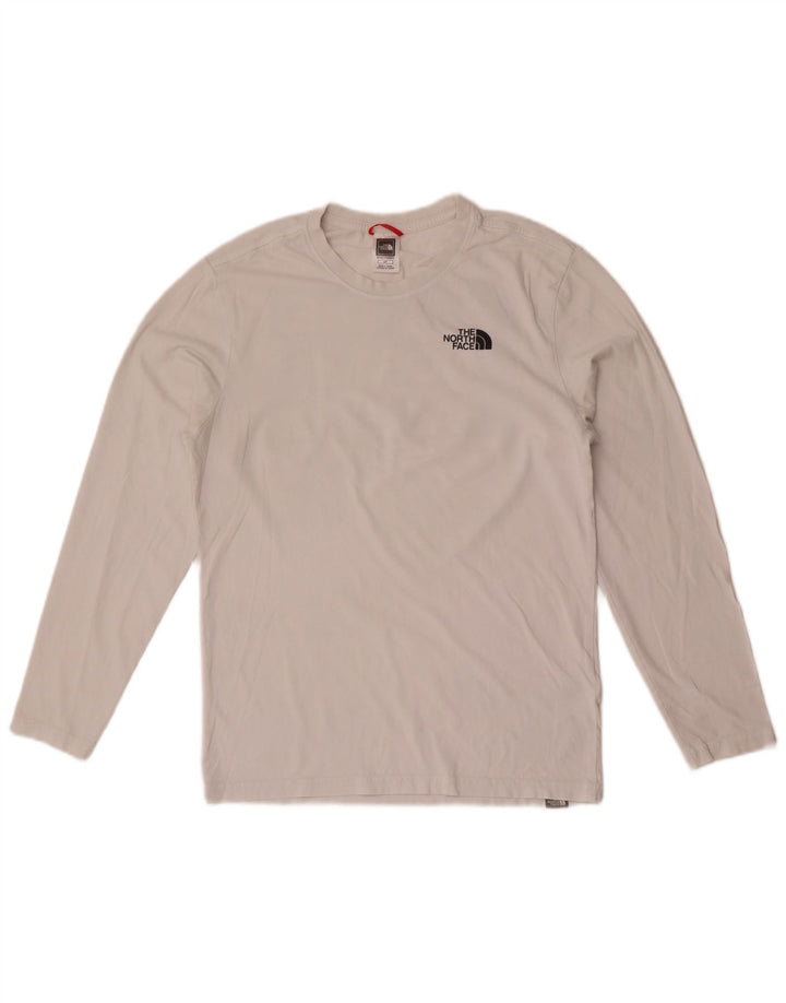THE NORTH FACE Top grafico da uomo a maniche lunghe piccolo in cotone bianco