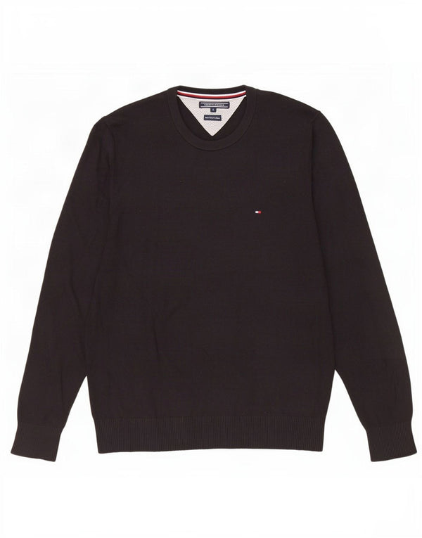 Maglione maglione girocollo da uomo Tommy Hilfiger grande cotone nero