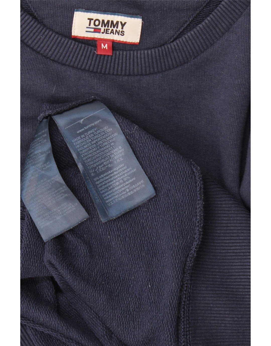 Felpa grafica da donna Tommy Hilfiger Maglione UK 14 Medio Blu Navy