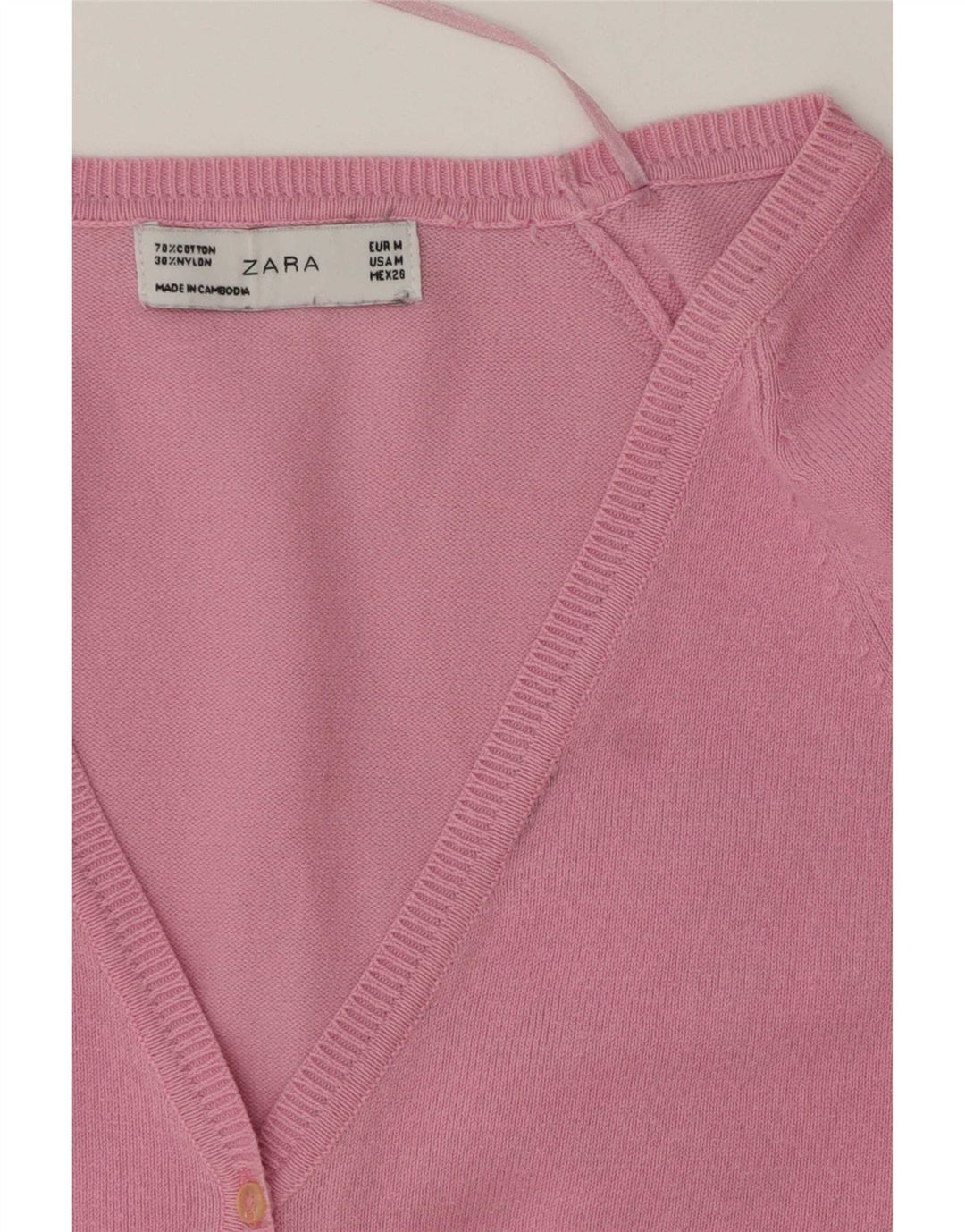 Maglione cardigan da donna Zara UK 12 cotone rosa medio