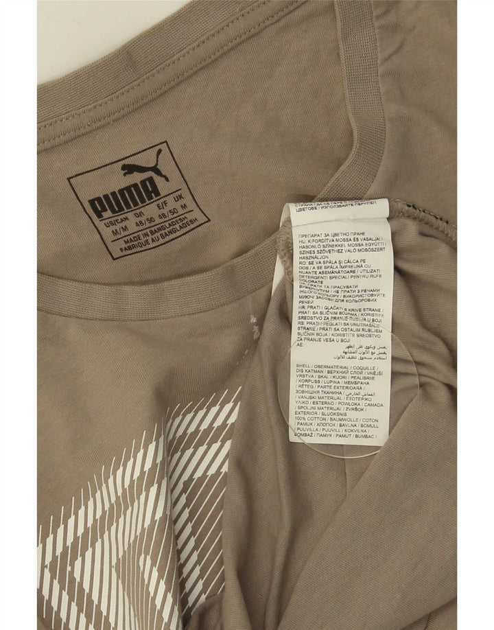 T-shirt grafica da uomo Puma in cotone beige medio