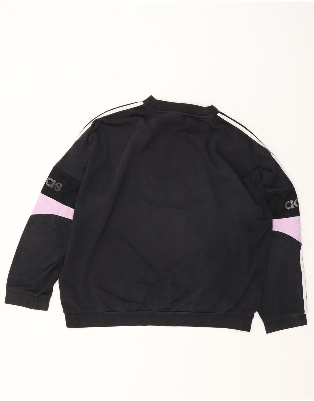 Felpa grafica da donna Adidas Jumper UK 16 Large Black Colourblock