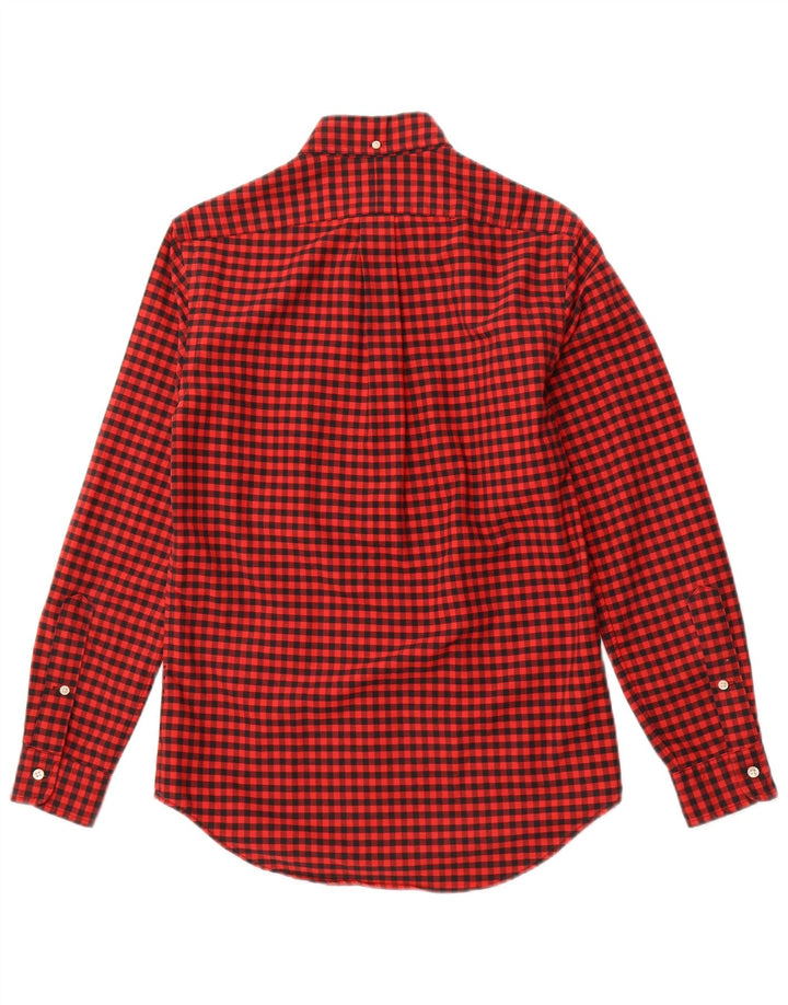 RALPH LAUREN Camicia da uomo in flanella dal taglio classico XS in cotone a quadretti rosso