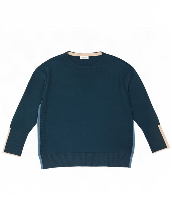 Maglione maglione girocollo da donna White Stuff UK 14 Large Blue Colourblock
