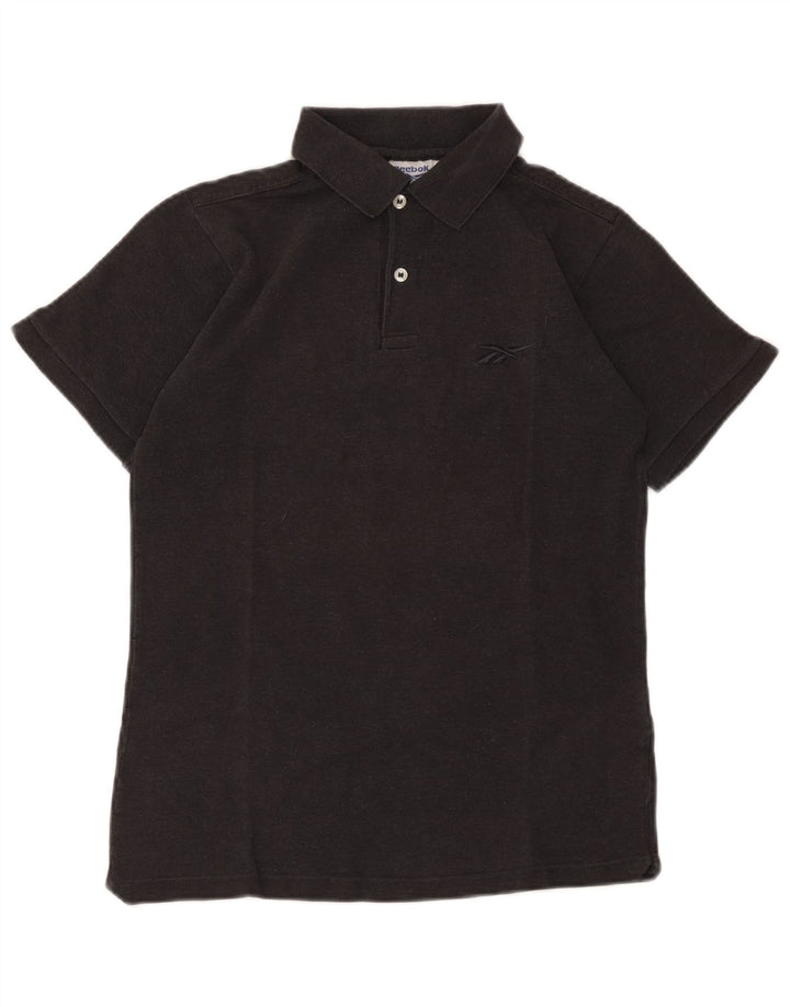Polo Reebok da uomo piccola in cotone nero