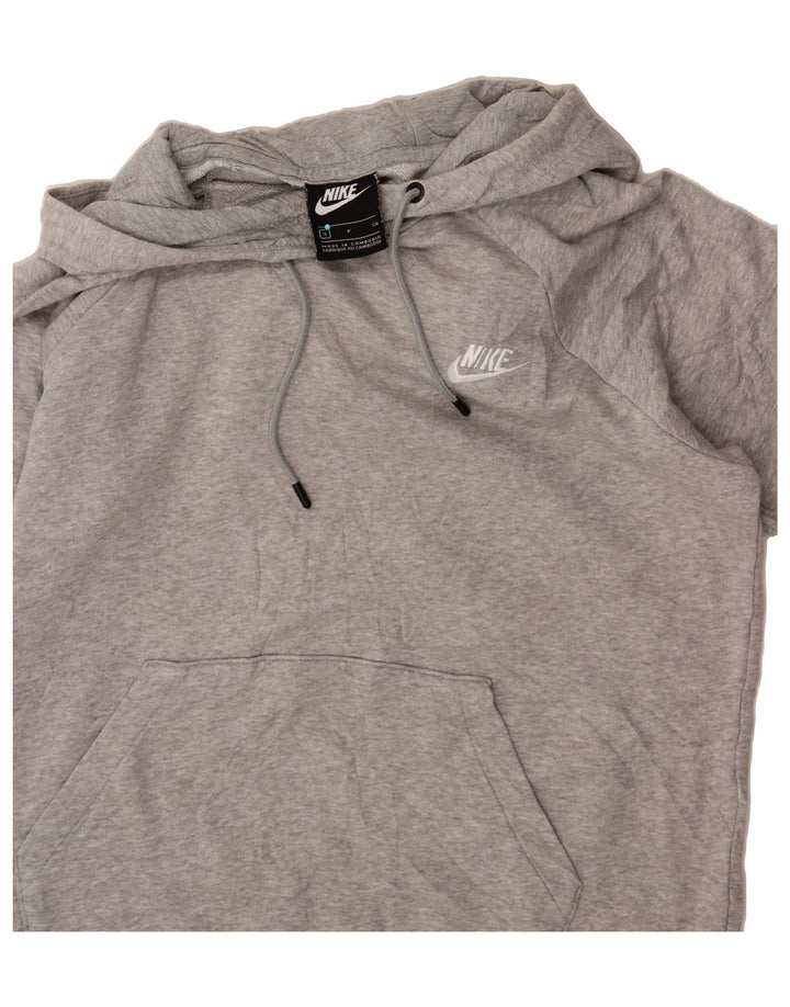 NIKE Womens Oversized Hoodie Jumper UK 10 Small Grey Cotton Vintage Nike and Second-Hand Nike from Messina Hembry 