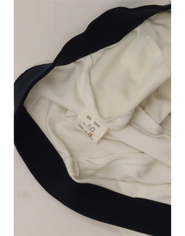 Pantaloncini casual da uomo vintage IT 50 Large W30 Poliestere color block bianco