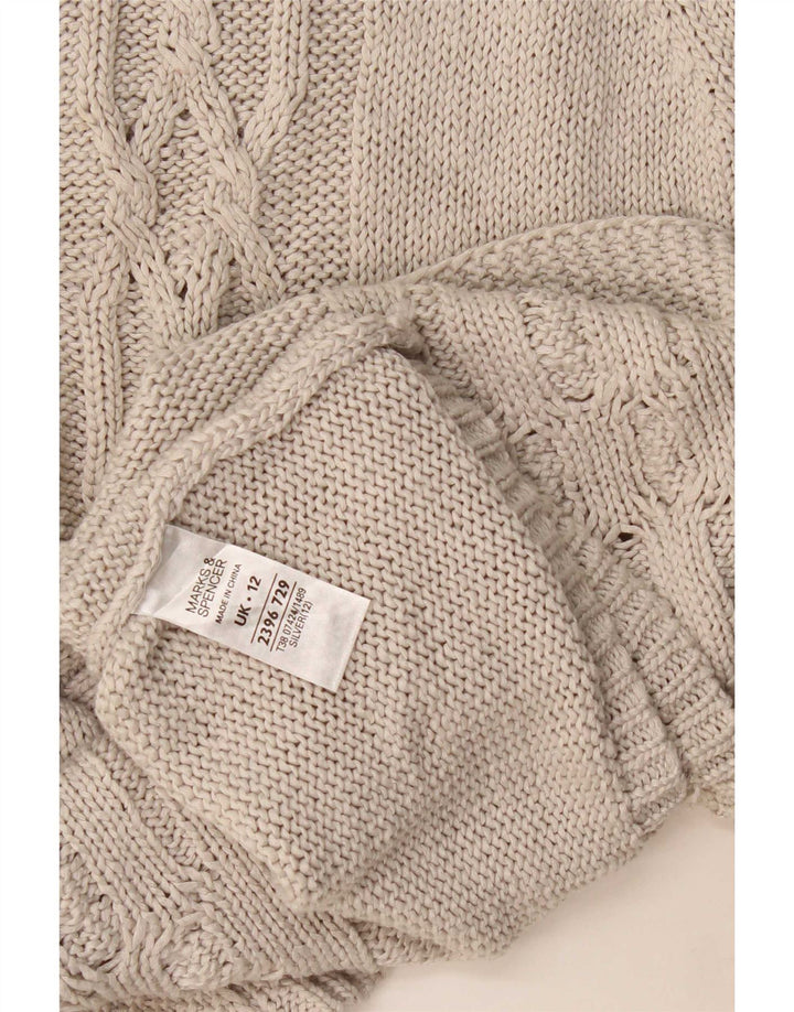 Maglione cardigan a maniche corte da donna Marks & Spencer UK 12 argento medio
