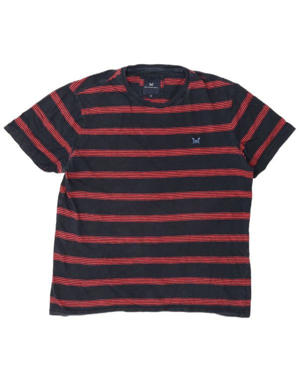 Crew Clothing T-shirt da uomo Top grande in cotone a righe blu navy
