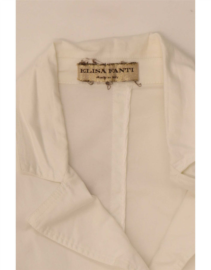 Giacca Blazer a 3 Bottoni da Donna Elisa Fanti IT 48 XL Colorblock Bianco