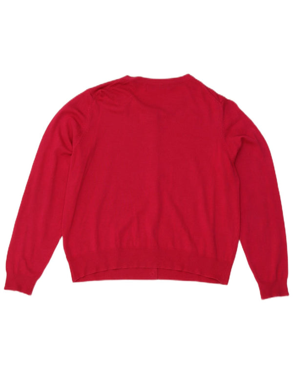 Maglione cardigan corto da donna Marks & Spencer UK 16 grande viscosa rosa