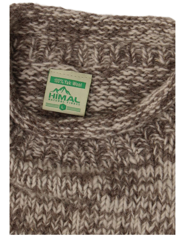 Maglione maglione vintage da donna con scollo a barca UK 16 grande lana screziata grigia