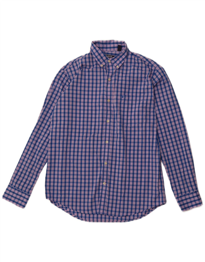 Camicia da uomo IZOD in poliestere a quadri blu medio
