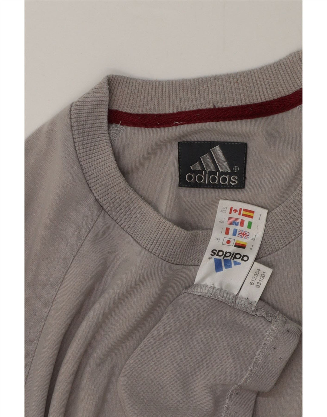T-shirt Adidas da uomo Top Large in cotone grigio